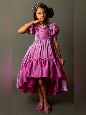Girls Joyfolie Mathilda Petticoat Dress Fuchsia Iridescent Size 10